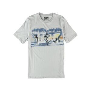 No Borders Mens Marlin Band Graphic T-Shirt, Blue, NWT